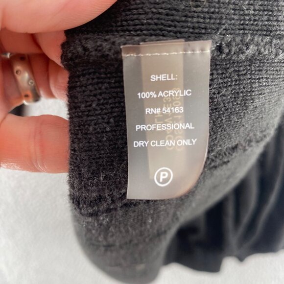 Calvin Klein Dress Womens Large Black Sweater Cable Knit Fit & Flare Long Sleeve - Picture 6 of 10